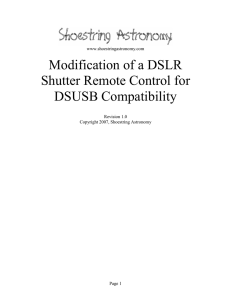 Modification of a DSLR Shutter Remote Control for DSUSB