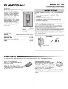 WSLCEV Remote Light Switch