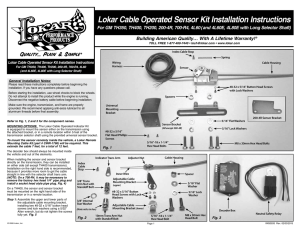 Lokar Cable Operated Sensor Kit Installation Instructions For GM