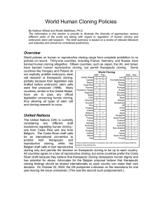 World Human Cloning Policies