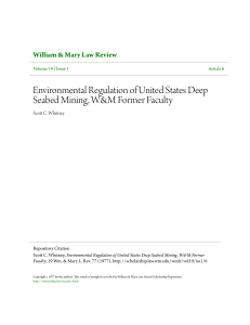 Environmental Regulation of United States Deep Seabed Mining