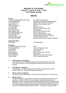 MEETING OF THE BOARD Friday 6th June 2014, 10:00 – 12:05