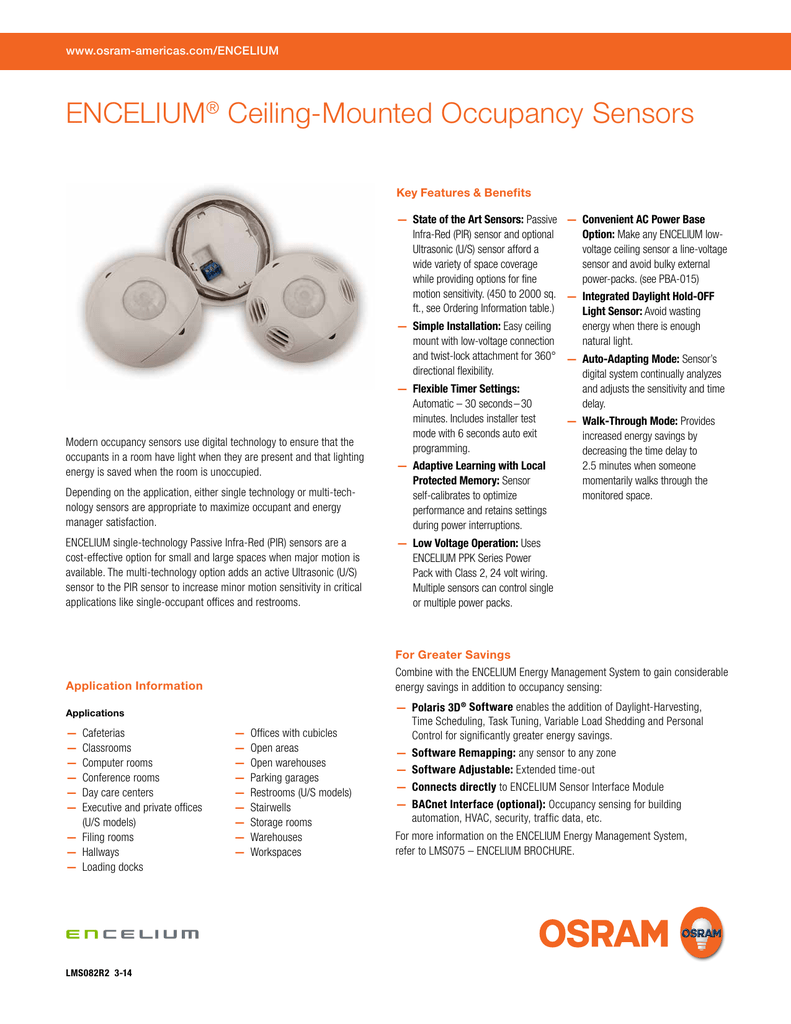 Encelium Ceiling Mounted Occupancy Sensors