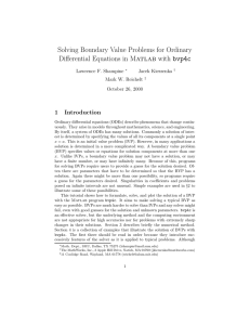 Solving Boundary Value Problems in MATLAB