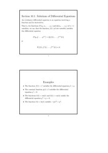 Section 10.1: Solutions of Differential Equations Examples