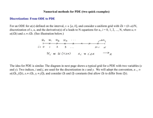 Numerical methods for PDE (two quick examples) Discretization
