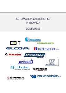 AUTOMATION and ROBOTICS in SLOVAKIA COMPANIES