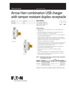 Combination USB Charger Spec Sheet