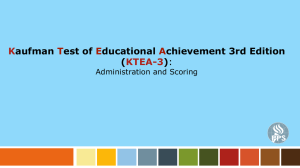 Kaufman Test of Educational Achievement 3rd Edition (KTEA-3):
