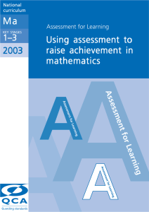 Using assessment to raise achievement in mathematics