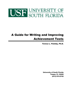 A Guide for Writing and Improving Achievement Tests
