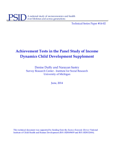 Achievement Tests in the Panel Study of Income Dynamics Child