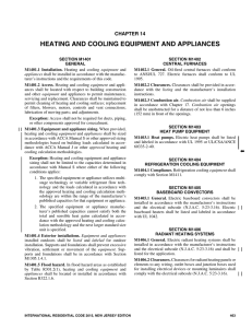 heating and cooling equipment and appliances