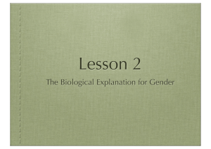 2 and 3 Bio theories of sex and gender