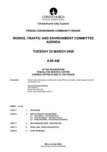 Fendalton/Waimairi Community Board Works, Traffic and