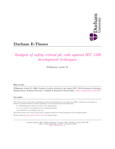 Durham E-Theses Analysis of safety critical plc code against IEC