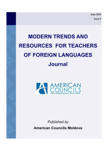 Modern Trends and Resources for Teachers of Foreign Languages