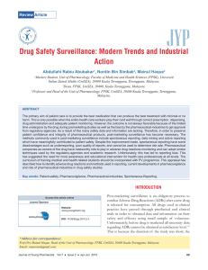 Drug Safety Surveillance: Modern Trends and Industrial Action