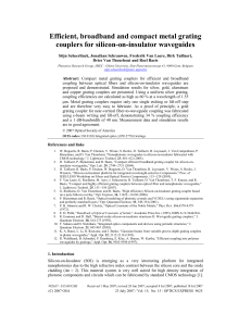 Efficient, broadband and compact metal grating couplers for silicon