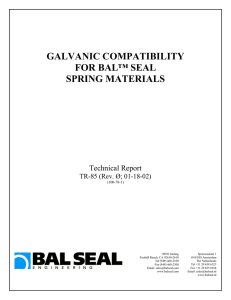 galvanic compatibility for - Bal Seal Engineering, Inc.
