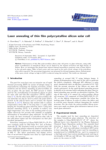 Laser annealing of thin film polycrystalline silicon solar cell