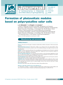 Formation of photovoltaic modules based on polycrystalline solar cells