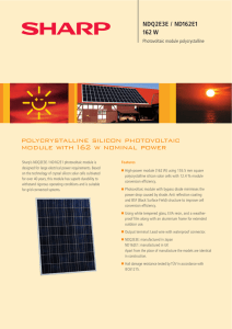 polycrystalline silicon photovoltaic module with162 w nominal power