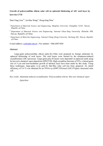 Growth of polycrystalline silicon solar cell on epitaxial thickening of