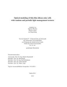 Optical modeling of thin film silicon solar cells with