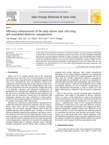 Efficiency enhancement of the poly-silicon solar cell using self