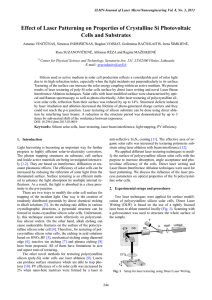 Effect of Laser Patterning on Properties of Crystalline Si Photovoltaic