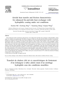 Airside heat transfer and friction characteristics for enhanced fin