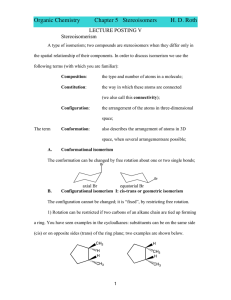 Organic Chemistry Chapter 5 Stereoisomers H. D. Roth