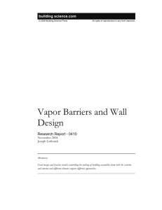 Vapor Barriers and Wall Design