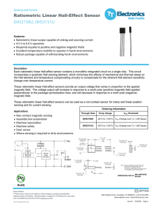 Ratiometric Linear Hall-Effect Sensor OHS3150U, OHS3151U