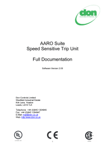 AARO Suite Speed Sensitive Trip Unit Full Documentation