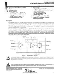 70-MHz Programmable-Gain Amplifiers (Rev. C)