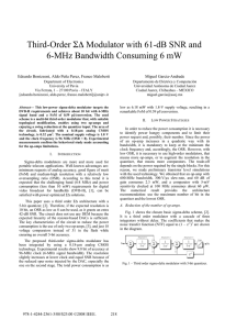 Third-Order ΣΑ Modulator with 61-dB SNR and 6