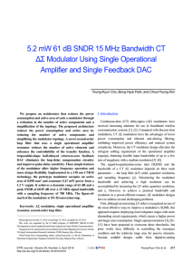 5.2 mW 61 dB SNDR 15 MHz Bandwidth CT ΔΣ