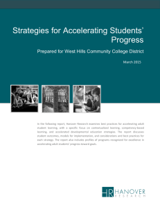 Strategies for Accelerating Students` Progress