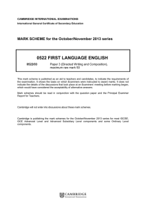November 2013 - Paper 3 Mark Scheme