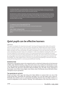 Quiet pupils can be effective learners - FRITT