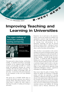 Improving Teaching and Learning in Universities