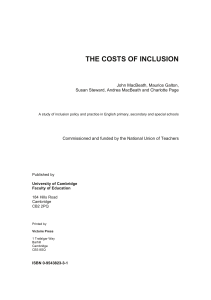 the costs of inclusion - National Union of Teachers