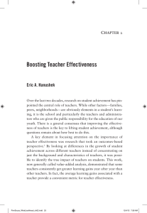 Boosting Teacher Effectiveness