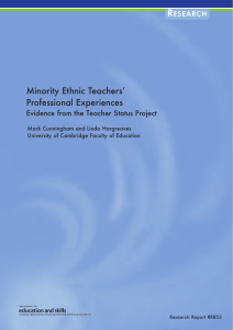 Minority Ethnic Teachers` Professional Experiences: Evidence from the