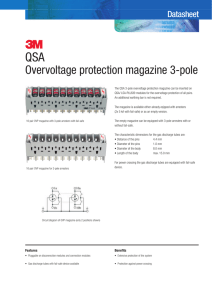 Overvoltage protection magazine 3-pole