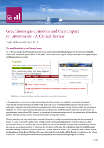 Greenhouse gas emissions and their impact on investments