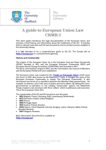 A guide to European Union Law CRMR 3