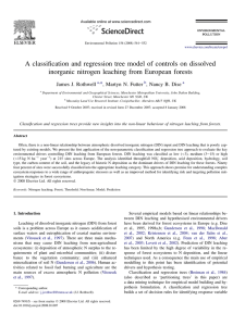 A classification and regression tree model of controls on dissolved